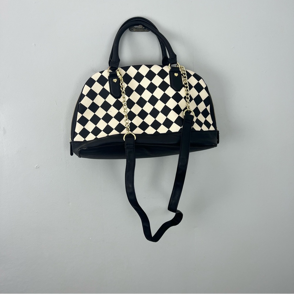 Betsey Johnson Checkered Black and White Handbag - Picture 9 of 13